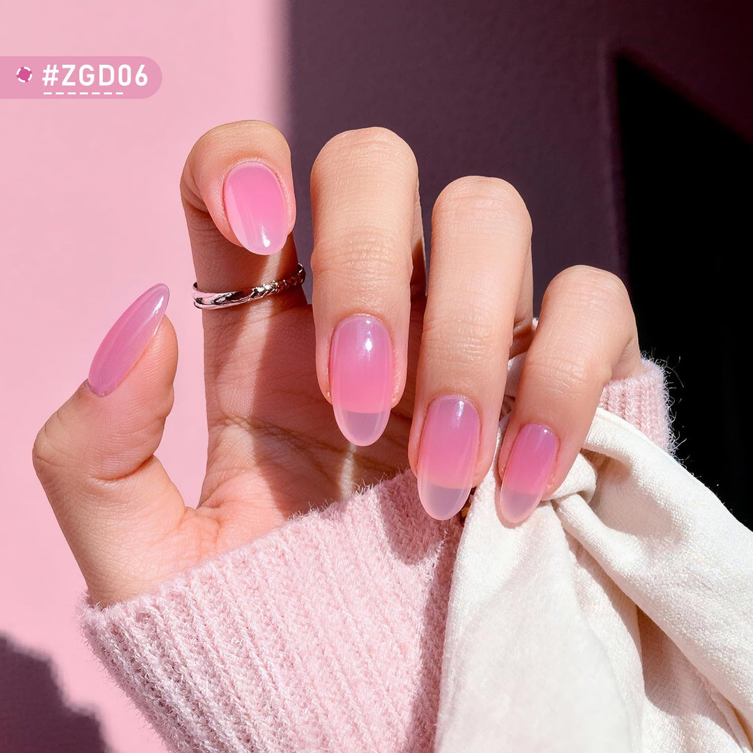JODSONE Jelly-Nagellack-Set, 10 Farben mit 2 Stück Base- und Top-Coat, schnell trocknend, hochglänze