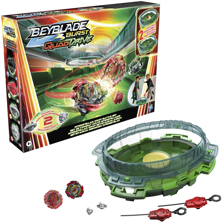Hasbro Beyblade Burst QuadDrive Interstellar Drop Battle Set − Beystadium-Arena, 2 Kreisel und 2 Sta