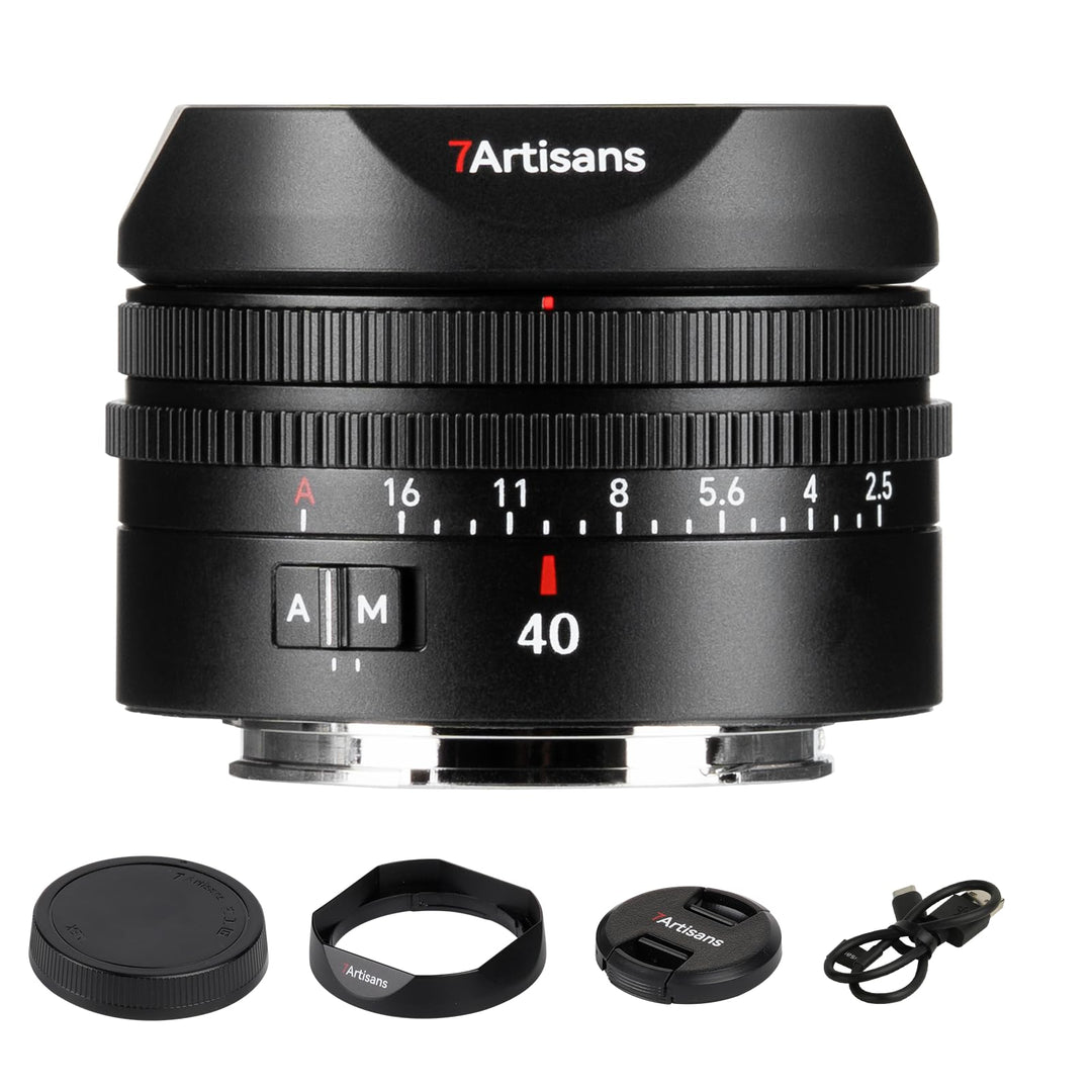 7artisans AF 40mm F2.5 Vollformatobjektiv für E-Mount,90g, automatischer/manueller Fokus,Erkennung d