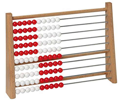 Betzold Holz-Rechenschieber Grundschule 100 - Abakus Rechenrahmen Rechnen Lernen Rot/Weiss, Rot/Weis