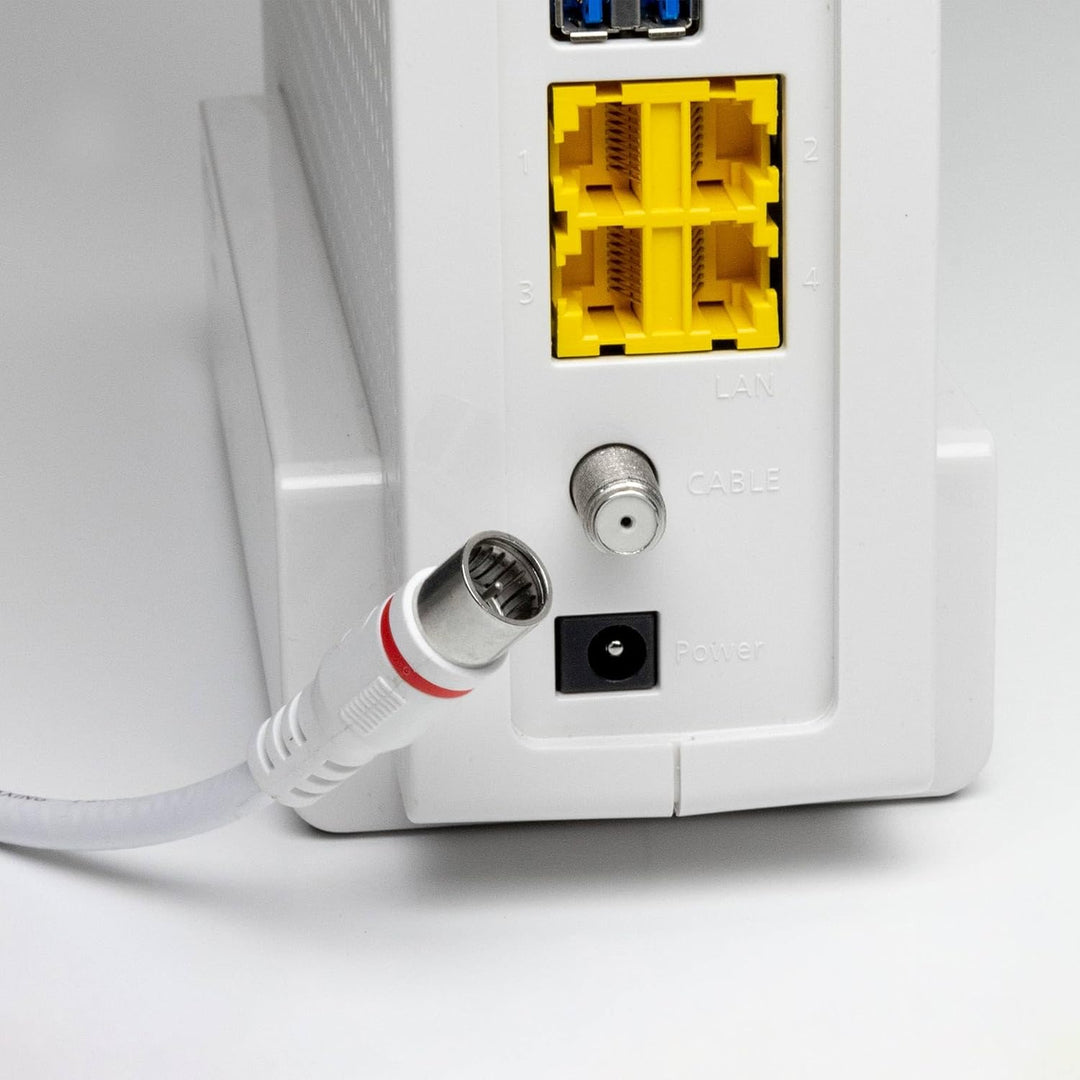 Axing EAK 901-80 Endgeräteanschlusskabel 9 m F-Quickfix F-Stecker 4-fach geschirmt Modemkabel für Ka