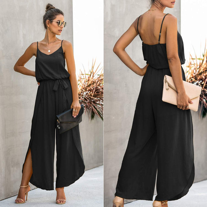 ASOMI Jumpsuit Damen Sommer Lang: Sexy Cocktail Elegant Mode Gürtel Overall Hochzeit Hawaii Urlaub S