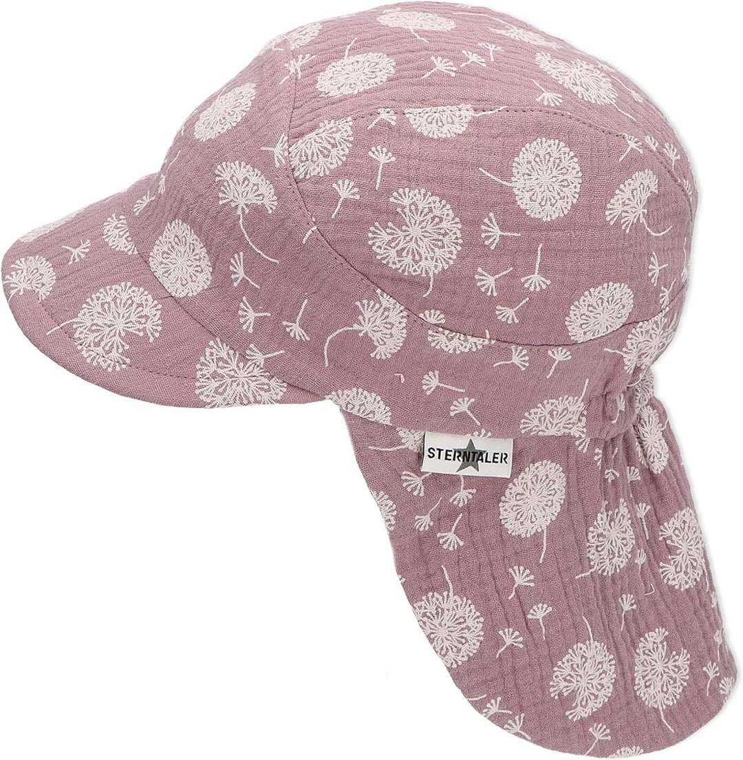 Sterntaler Mädchen Schirmmütze mit Nackenschutz Pusteblume Sonnenhut 53 Lila, 53 Lila
