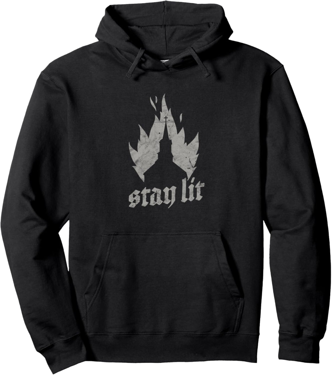 Occult Stay Lit Hexen Gothic Witch Burn Okkult Satan Kirche Pullover Hoodie