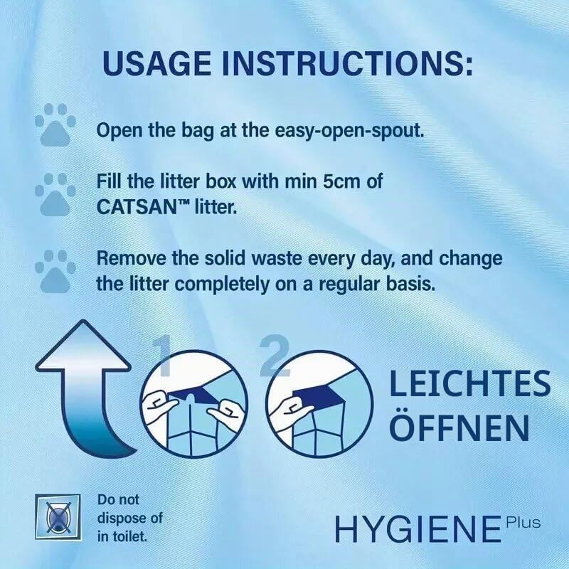 Catsan Hygiene Plus – Weisse Hygienestreu mit Extra-Mineralschutz – 1 x 20 Liter 20 l (1er Pack), 20