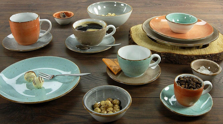 CreaTable 17725, Serie Vintage Nature, Geschirrset Kaffeetassenset 8 teilig