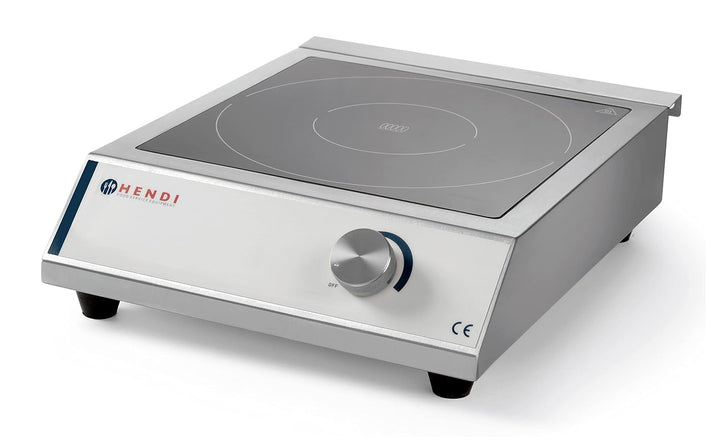 HENDI Induktionskocher, Modell 3500 M, Kochfeld, 230V, 3500W, Silber, 327x425x(H)100mm, Edelstahl &