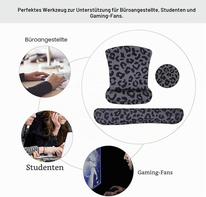 MOSISO Handgelenkstütze für Mauspad&amp;Tastatur Set,Leopard Grain Ergonomisches Mauspad&amp;Rutschfester Un