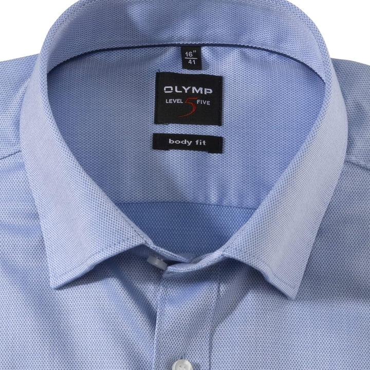 OLYMP Herren Businesshemd Langarm Level.Five.Body.fit,Einfarbig,Body fit,Under Button Down 37 Blau 1