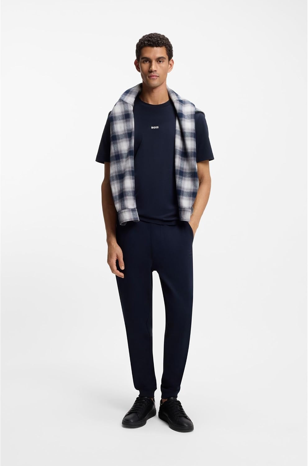 BOSS Herren Sestart Jogginghose aus Baumwoll-Terry mit Logo-Aufnäher 4XL Dark Blue404, 4XL Dark Blue