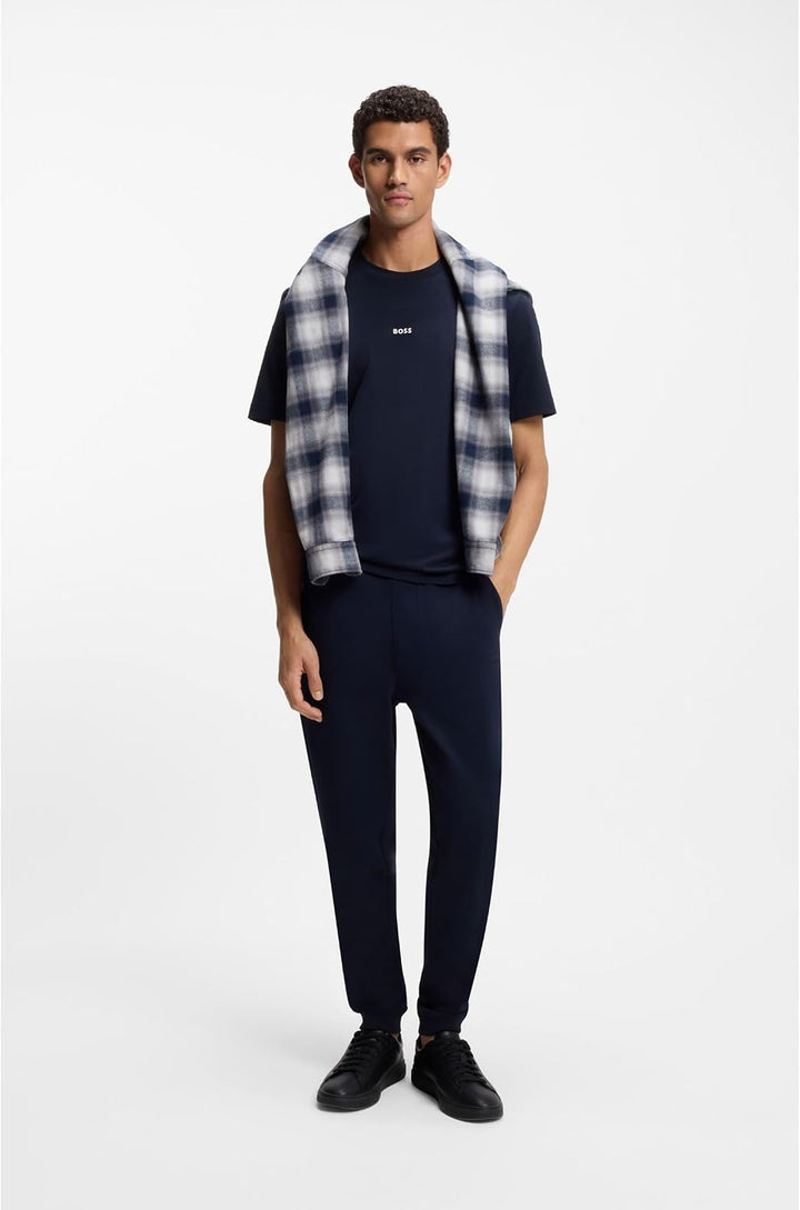 BOSS Herren Sestart Jogginghose aus Baumwoll-Terry mit Logo-Aufnäher 4XL Dark Blue404, 4XL Dark Blue