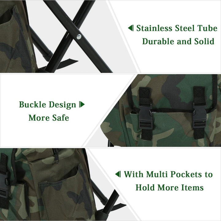 VGEBY Angelrucksack Stuhl, Tragbar Rucksack mit Stuhl Fischerstuhl Angeln Klappbarer Hocker Sitz mit