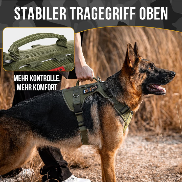 OneTigris Hundegeschirr Grosse Hunde, TACTILITE Taktisches Langlebig Anti Zug Geschirr, No Pull Vers