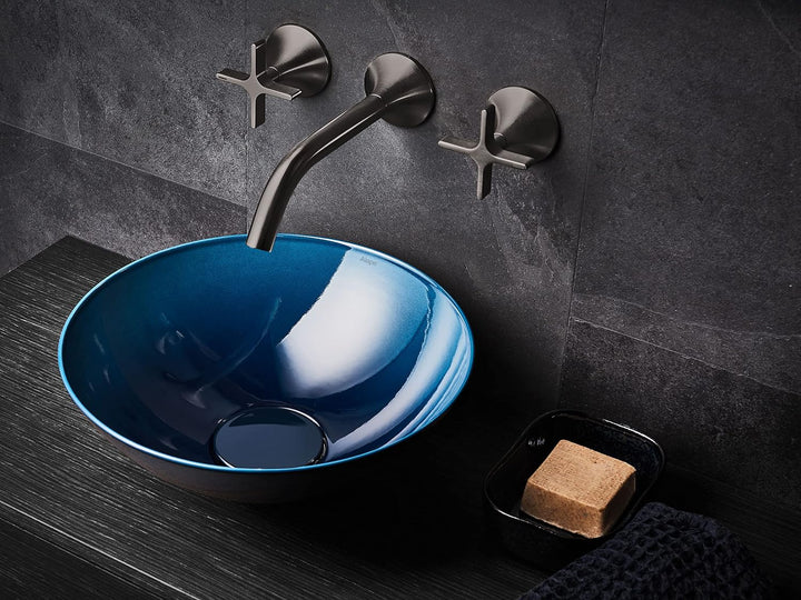 Alape˘ Waschschale, Waschbecken, Deep Blue, aus emailliertem Stahl, hygienische Oberfläche, rund Ø 3