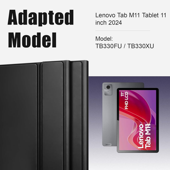 KTOITION Hülle mit Tastatur für Lenovo Tab M11 11 Zoll 2024 (TB330FU/TB330XU), Schutzhülle mit Magne