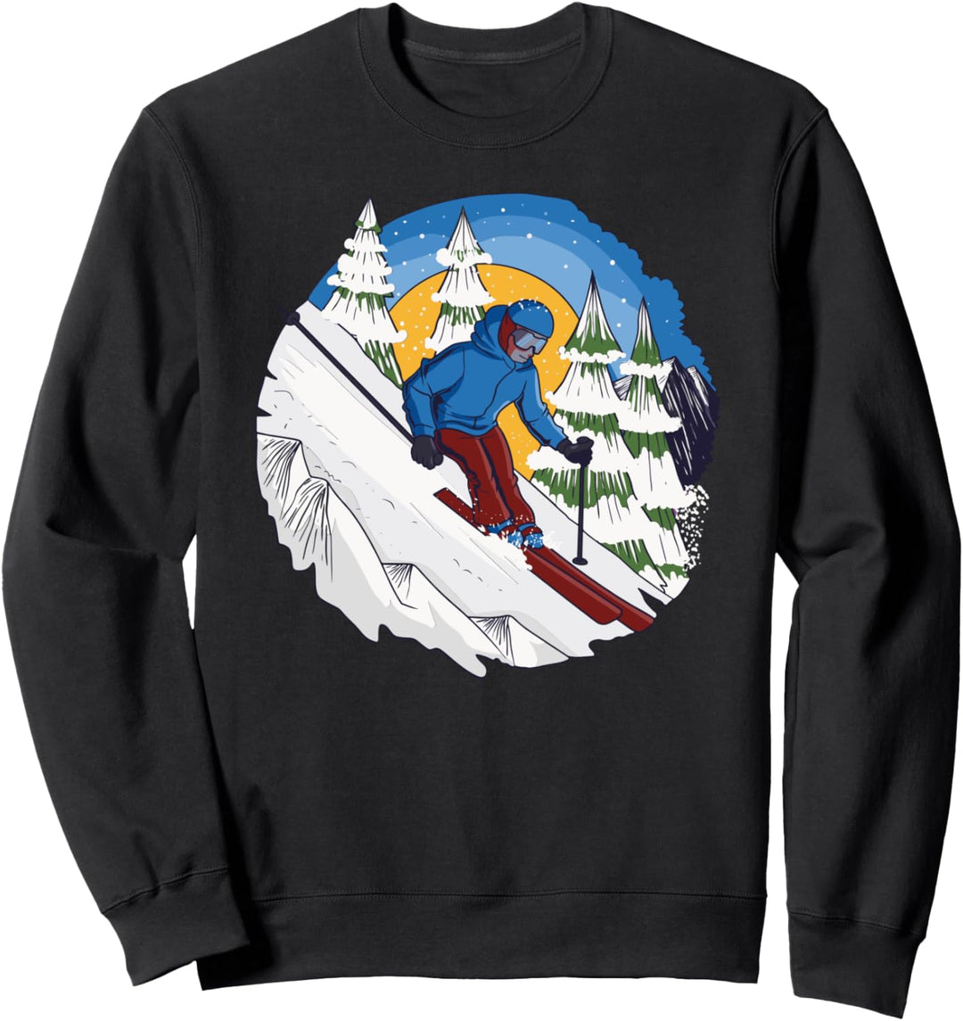 Skifahren auf der Piste lustiges Ski- und Skigeschenk Sweatshirt