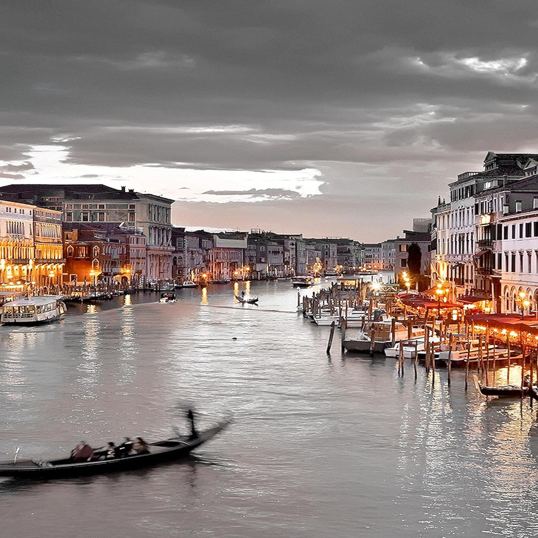 Runa Art Bild Wohnzimmer Schlafzimmer Venedig Italien 5 Teilig Panorama Grau Braun Wandbilder auf Vl