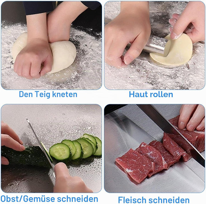 Edelstahl-Schneidebrett 50 x 40cm,Küche Schneidbrettchen,Schweres Schneidebrett zum Kochen, Backen B