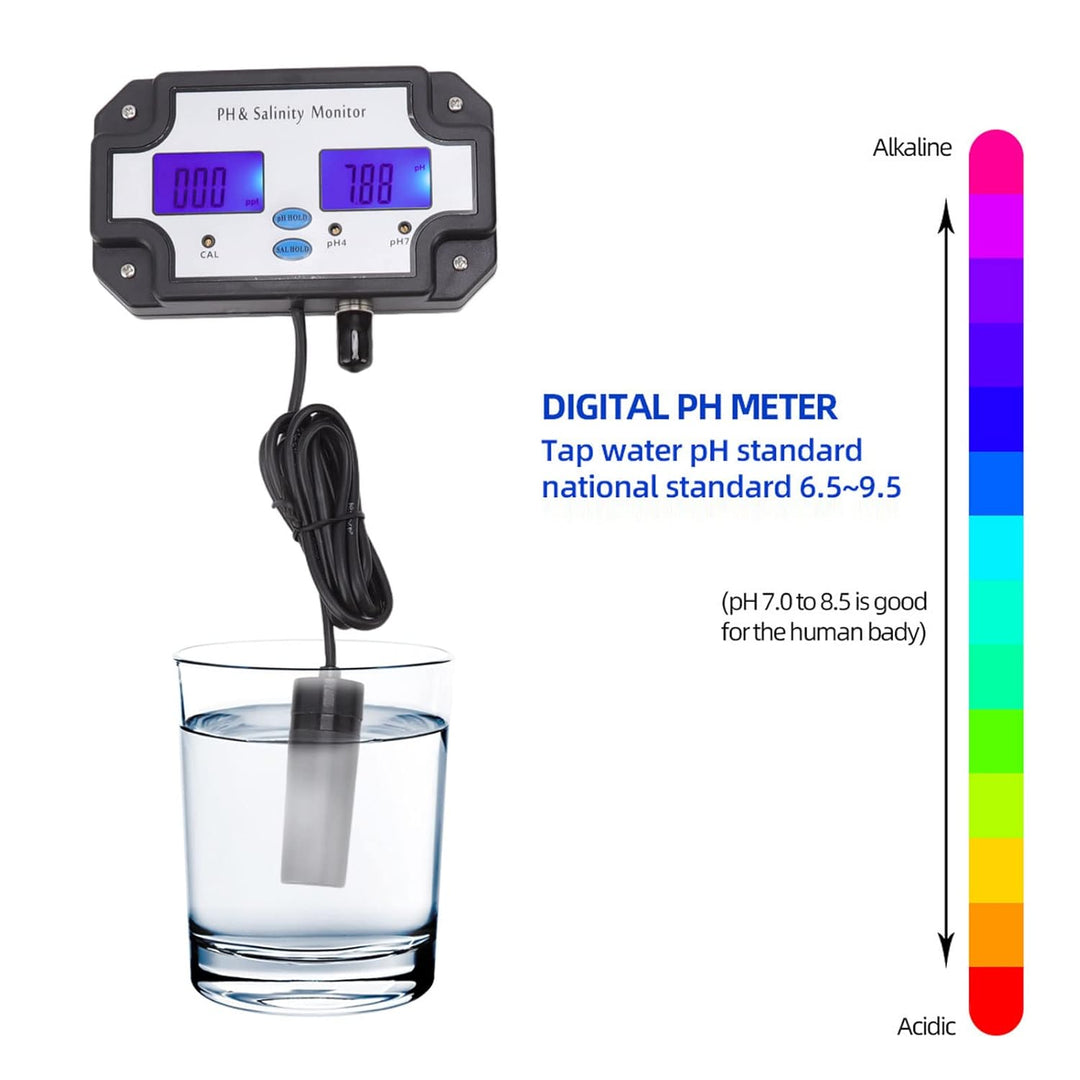 Topyond 2-in-1-Wasserqualitätstester,Wasserqualitätsmonitor Digitaler,PH Messgerät mit LCD,PH Monito