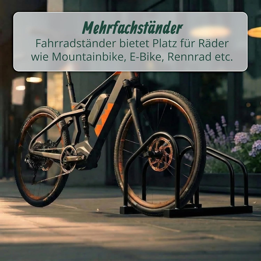 Relaxdays Fahrradständer Boden &amp; Wandmontage, 2 Räder, bis 65 mm Reifenbreite, Garage, Hof, Reihenpa