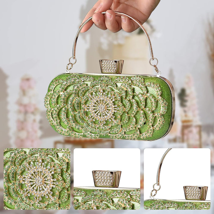 CORIOS Damen Clutch Strass Abendtasche Glitzer Diamant Handtasche Abnehmbarer Kette Tasche Elegante