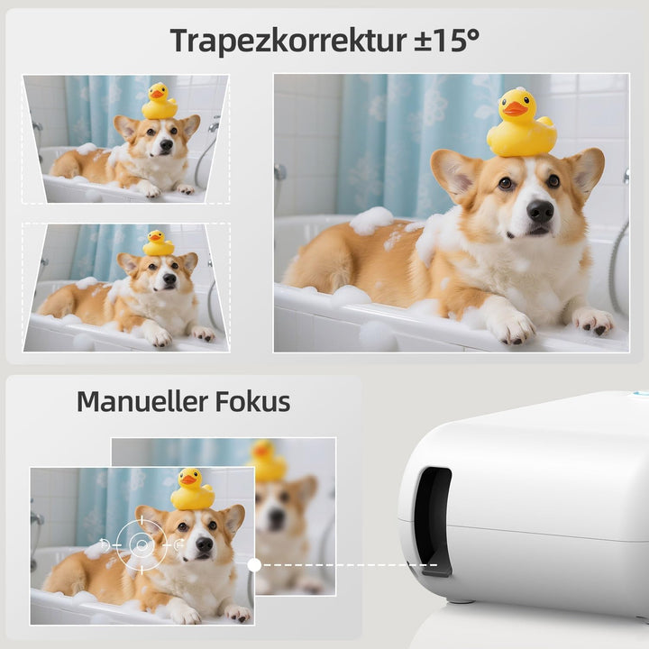 Nasin Mini Beamer, 1080P Unterstützter Tragbarer Filmprojektor, Heimkino und Aussenbereich, Kompatib