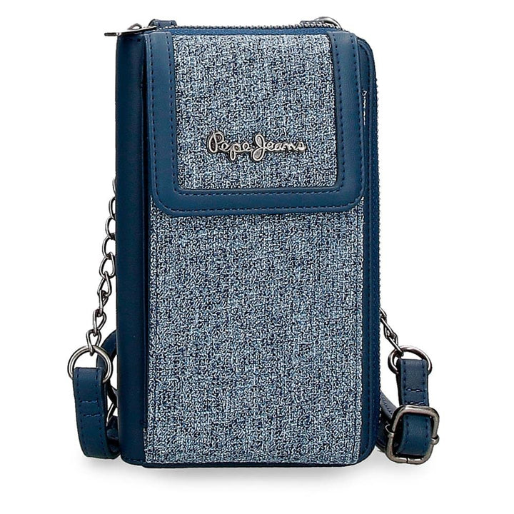 Pepe Jeans Maddie Umhängetasche Handyhalter Blau 11x17,5x2,5 cm Polyester mit Kunstlederdetails Blau