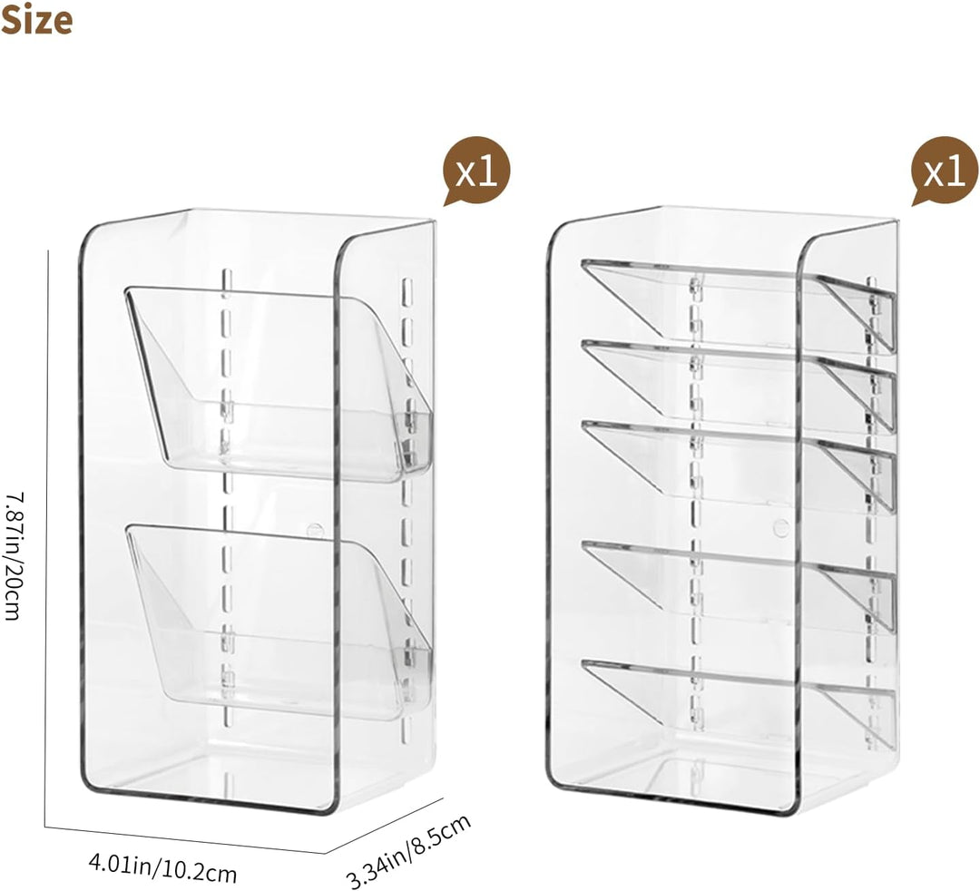 PAVSTINE 2-Set Schminktisch Organizer mit Verstellbaren Trennwändene | Spiegelschrank Organizer, tra