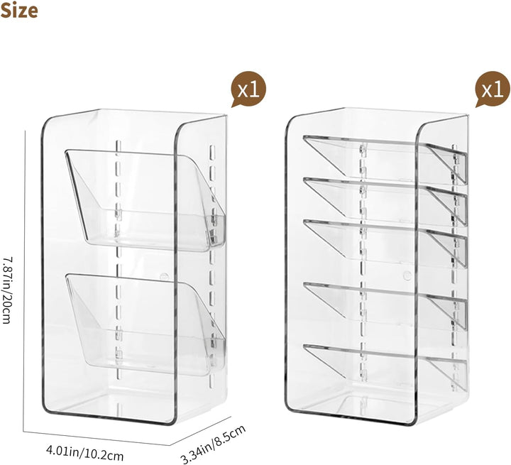 PAVSTINE 2-Set Schminktisch Organizer mit Verstellbaren Trennwändene | Spiegelschrank Organizer, tra