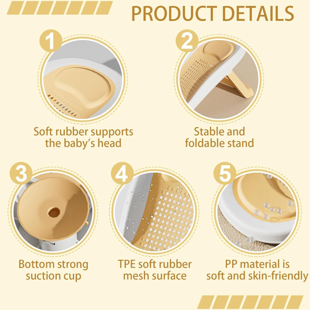 Waschbecken Babybad, Babyspüle Bad mit Saugnapfbecher, multifunktional tragbar mit faltbaren Beinen,