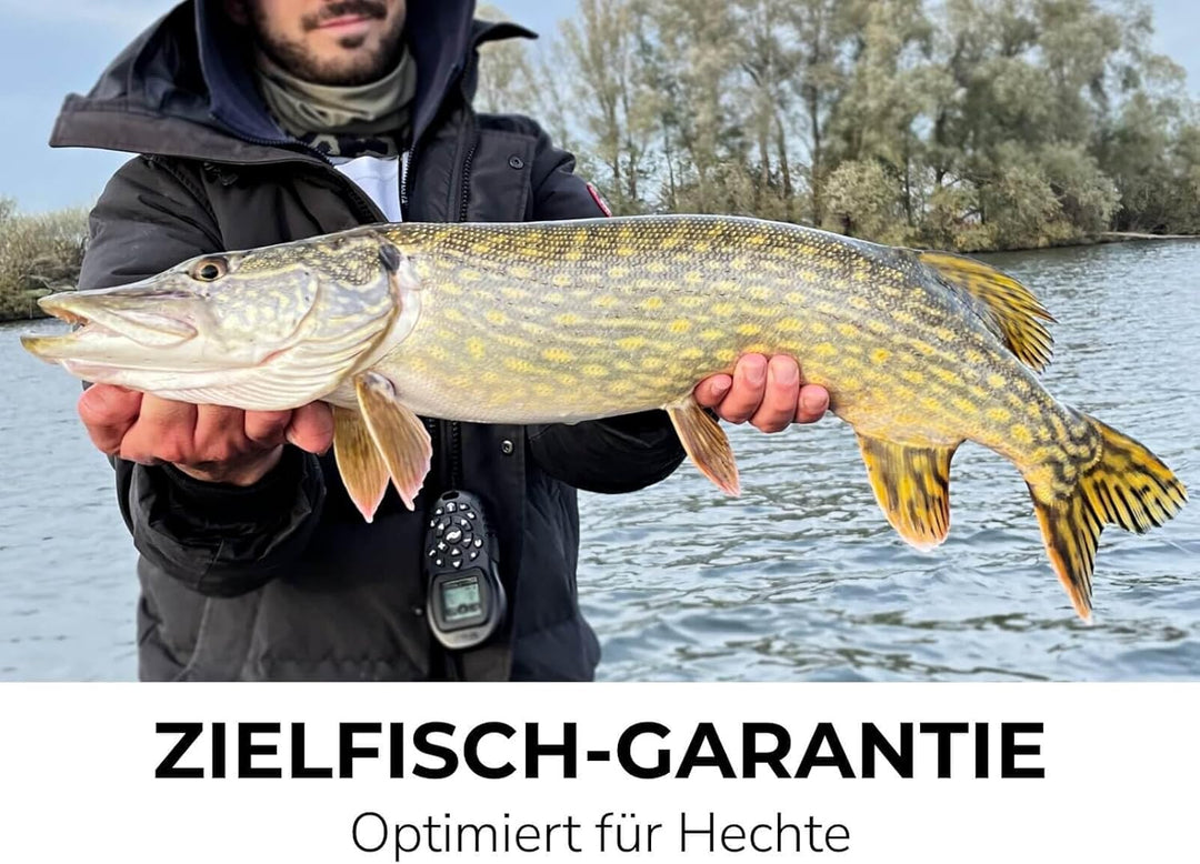 JAEGER Pike GO KIT 2 – Hecht Angelset mit Rute, Rolle, Ködern & Schnur – Ready-to-Go Komplettset fü