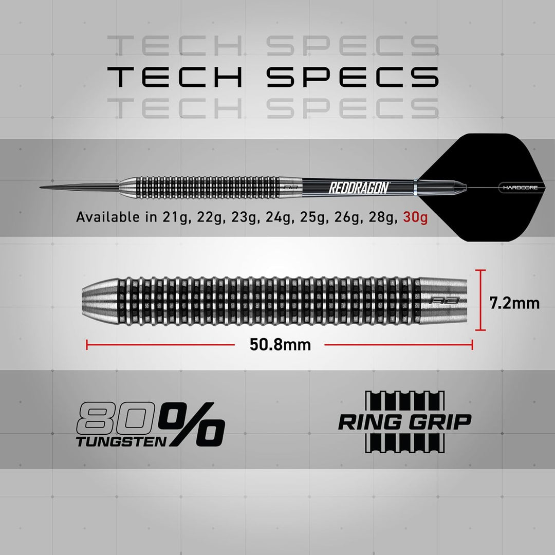 RED DRAGON Darts - Pegasus Profi 80% Tungsten Darts Set | Erhältlich mit Dartpfeile Metallspitze 21g