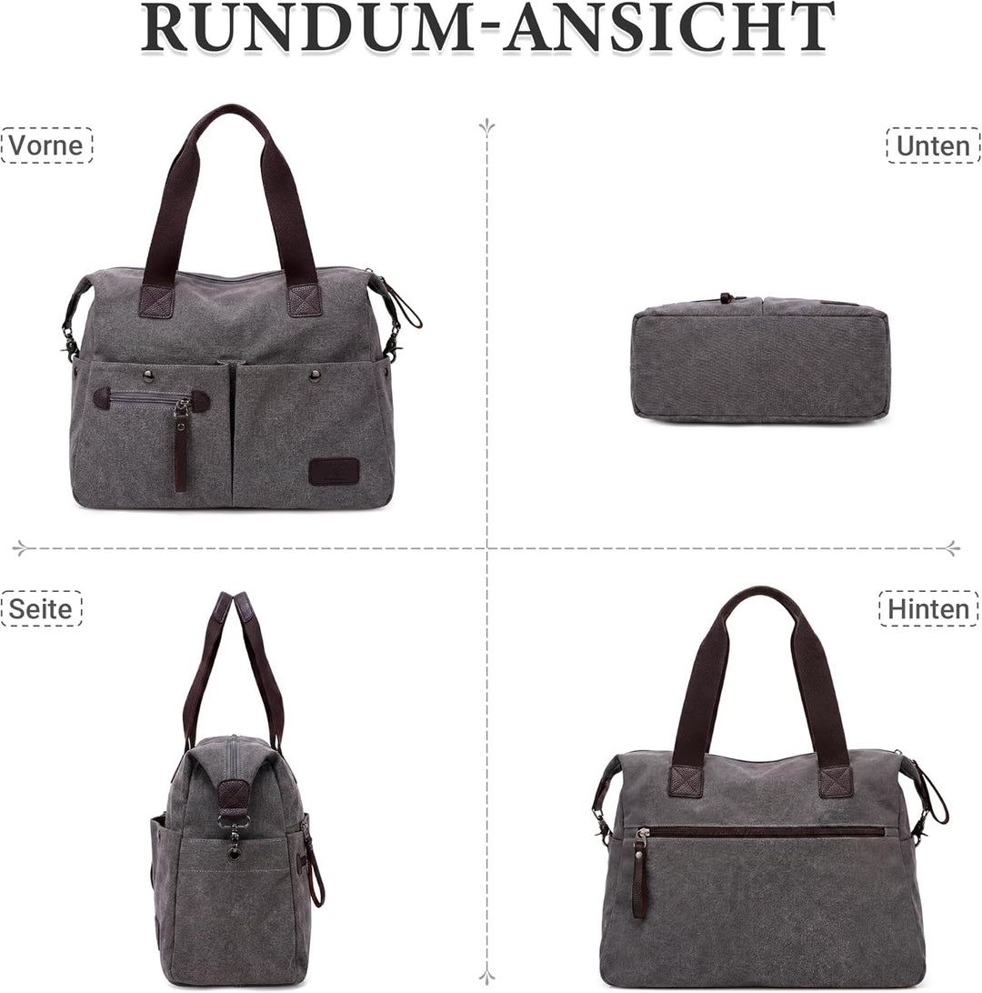 DIRRONA Mode Damen Canvas Handtasche Canvas Schultertasche Beiläufig Hobo Tasche Schule Einkaufen Tr