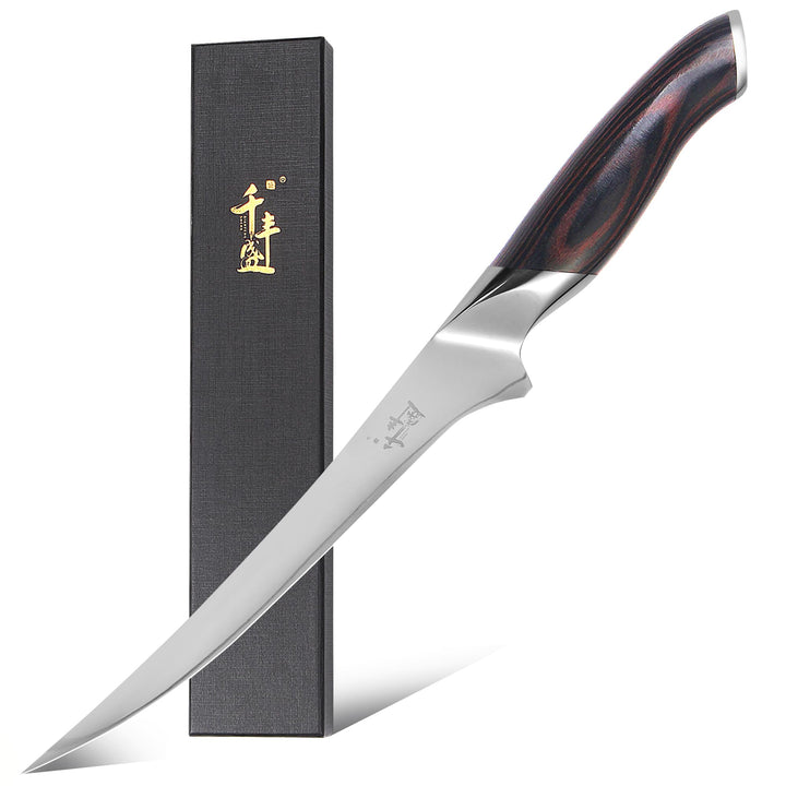 Filetiermesser 20cm, Scharfes Ausbeinmesser, VG-10 Superstahl zum Schneiden von Fleisch und Hühnchen