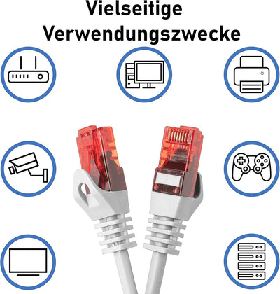 BIGtec - 10 Stück - 20m Gigabit Netzwerkkabel Patchkabel Ethernet LAN DSL Patch Kabel weiss (2x RJ-4