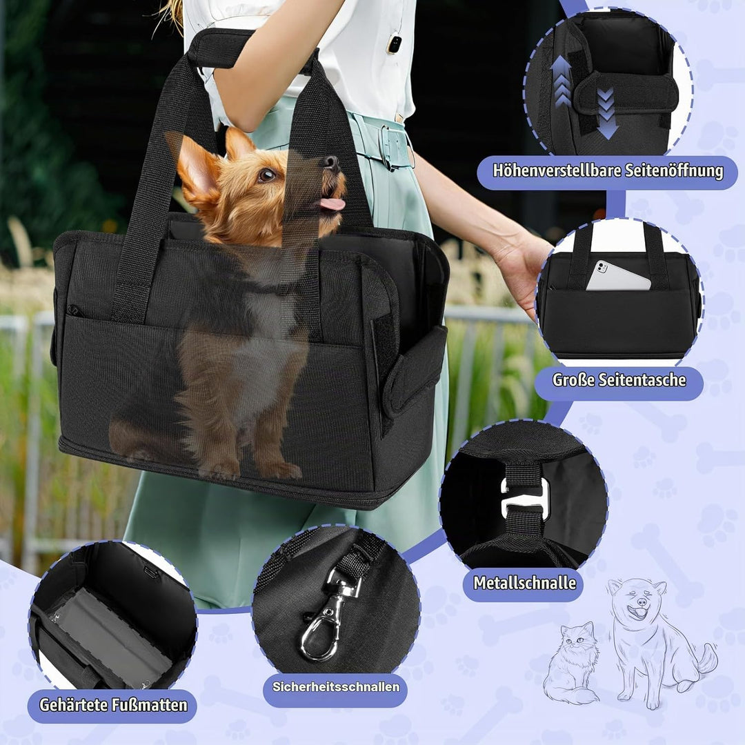 Tragetasche für kleine Hunde Kaninchen Katze Transporttasche Katze Reisetasche Faltbar Hundetasche f
