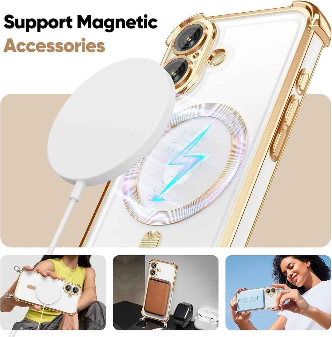 GOODVISH Handykette für iPhone 16 Hülle mit Band, mit 2 Stück Schutzfolie und Kamera Schutz, Necklac