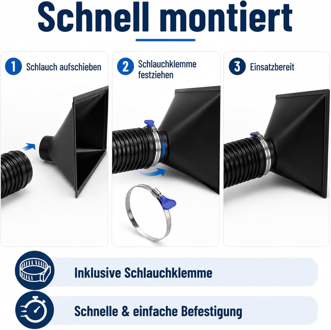 PROVISO TOOLS Absauganlage, Absaugung Werkstatt, Absaugung, Trichter gross, Absaugtrichter, Trichter