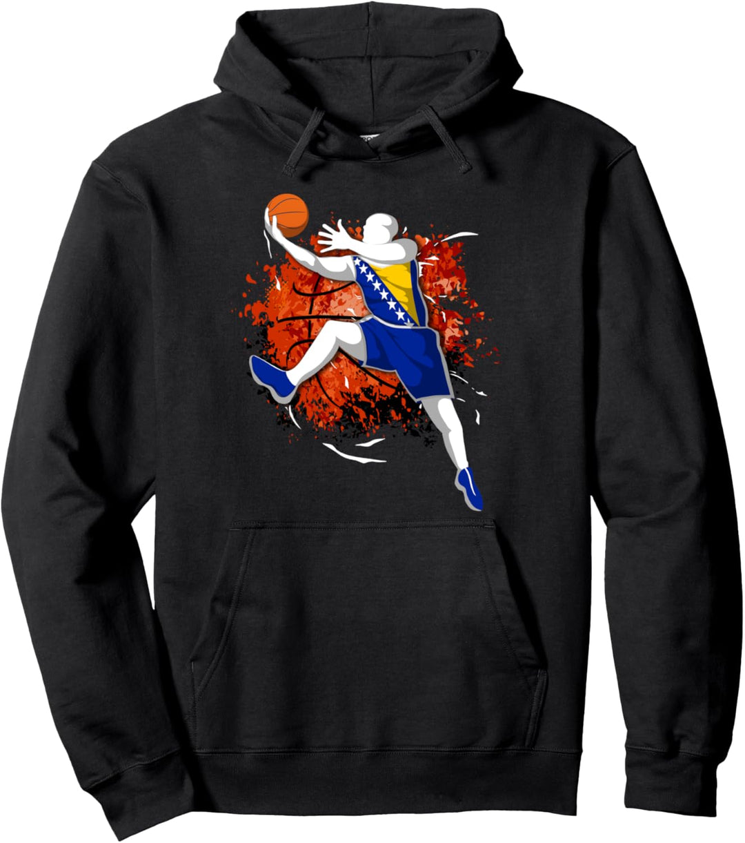 Bosnien und Herzegowina Basketball - Bosnische Flagge Sport Pullover Hoodie