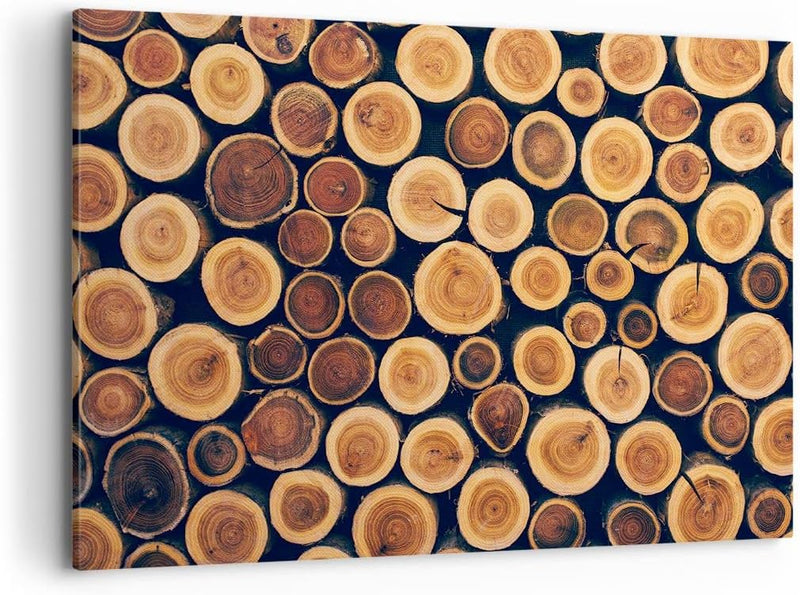 Bilder auf Leinwand 100x70cm Leinwandbild mit Rahmen Knoten Baum Stamm Gross Wanddeko Bild Schlafzim