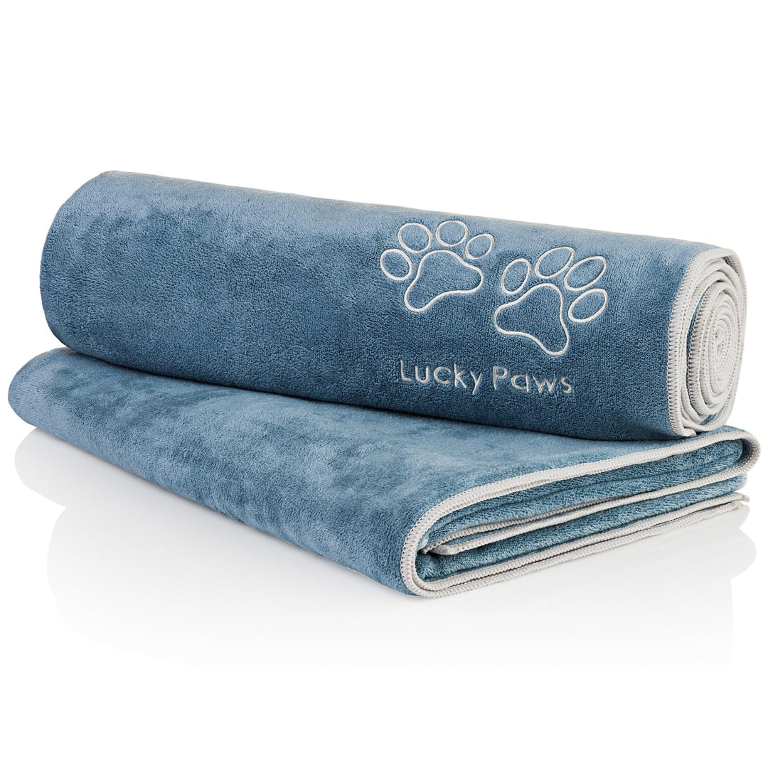 Lucky Paws® Hundehandtuch - 140x70cm XL Hundehandtuch extra saugfähig - schnell trocknend, luxuriös
