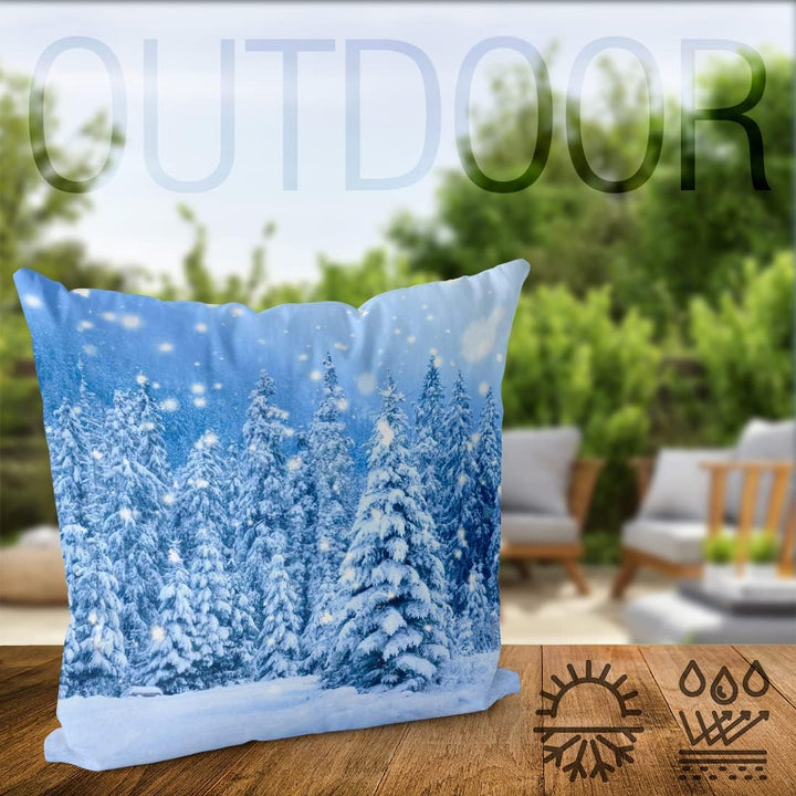 VOID Bäume Schnee Tanne Wald Kissenbezug Kissenhülle Sofakissen Kissen Deko Weihnachten Winter Weihn