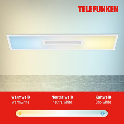 Telefunken - LED Panel, LED Deckenleuchte, Deckenlampe dimmbar, inkl. Fernbedienung, RGB-Innenbereic