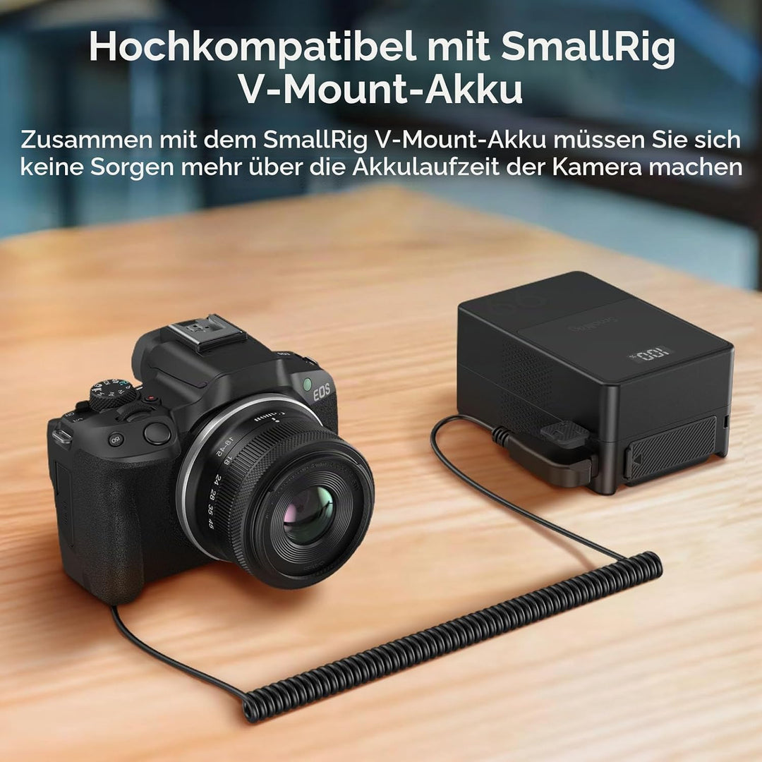 SMALLRIG D-TAP auf LP-E6NH Dummy-Akku, LP-E6NH Spiral-Stromkabel für Canon R5, R6, R7, R, R5C, 5D II