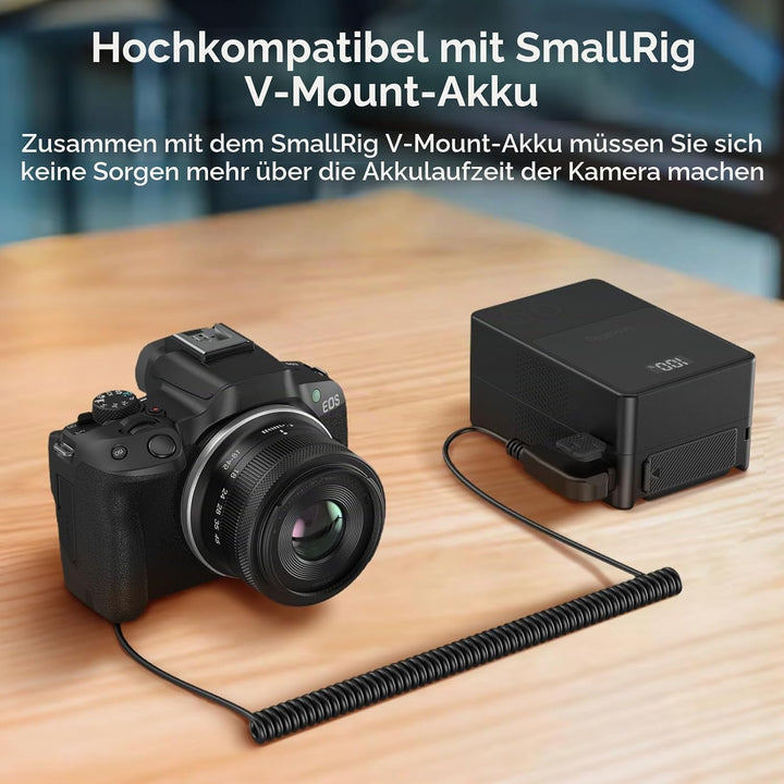 SMALLRIG D-TAP auf LP-E6NH Dummy-Akku, LP-E6NH Spiral-Stromkabel für Canon R5, R6, R7, R, R5C, 5D II