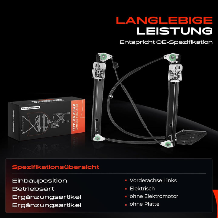 Fensterheber Vorne Links Ohne Motor für A1 Sportback 8XA, 8XF Schrägheck 2011-2018 8X4837461A, Vorne