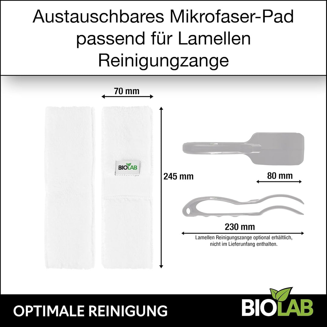 BIOLAB Lamellen-Reinigungspads (4 Stück) für Lamellenreinigungszange, Ersatz Pads für Lamellenreinig