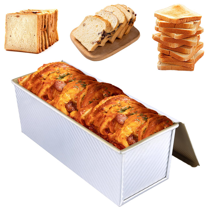 1000G Toastbrot Backform mit Deckel, 34 x 13,5 x 12cm Toast Backform mit Deckel, 1kg Brotbackform Ka