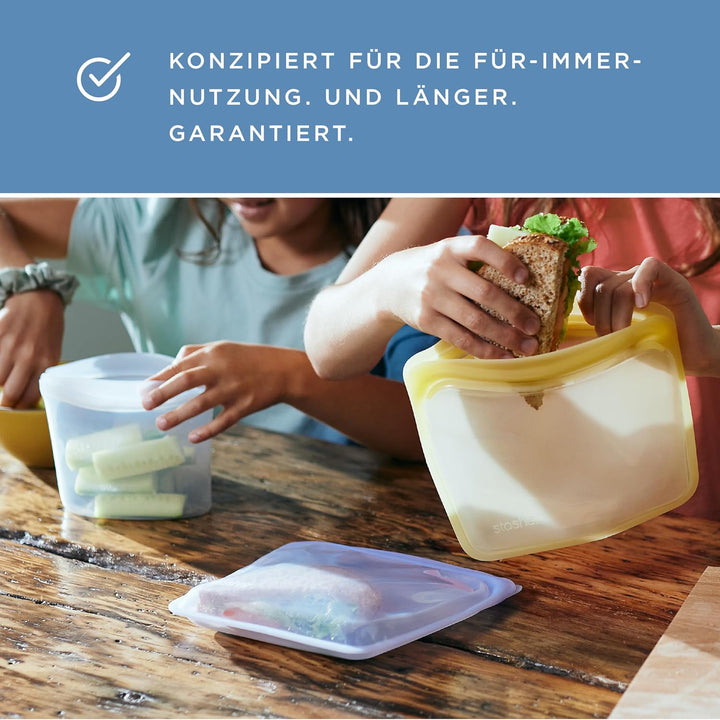 Stasher Bag Premium Silikonbeutel wiederverwendbar für Lebensmittel, Sandwich Bag, Lavendel, Dauerha