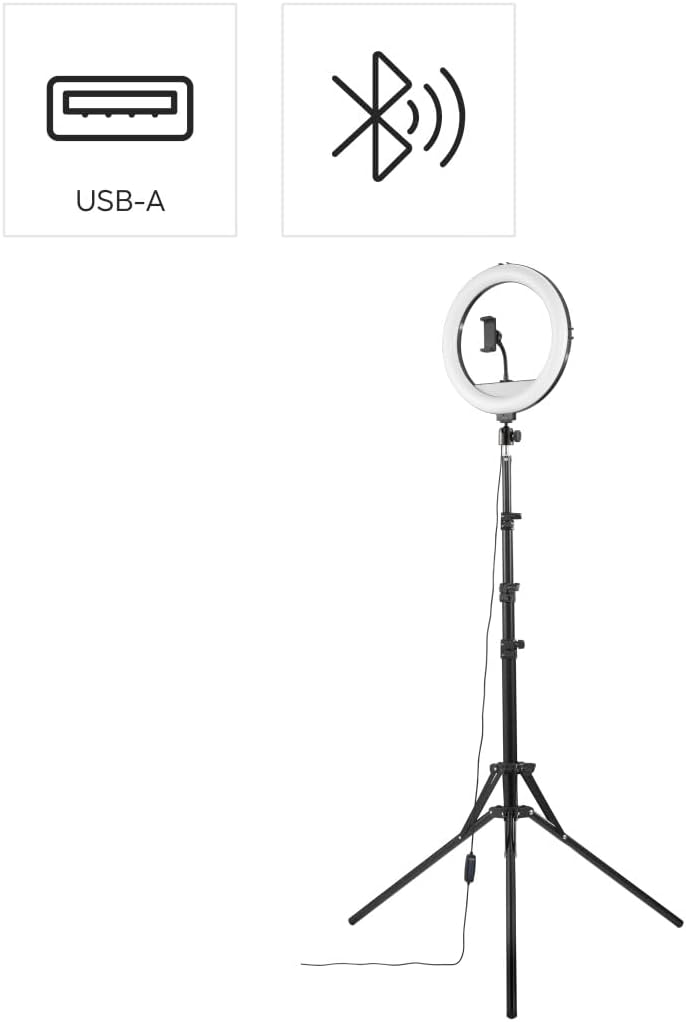 LED-Ringleuchte Spotlight Steady 120 III, Ringlicht-Stativ für Handy, 12"